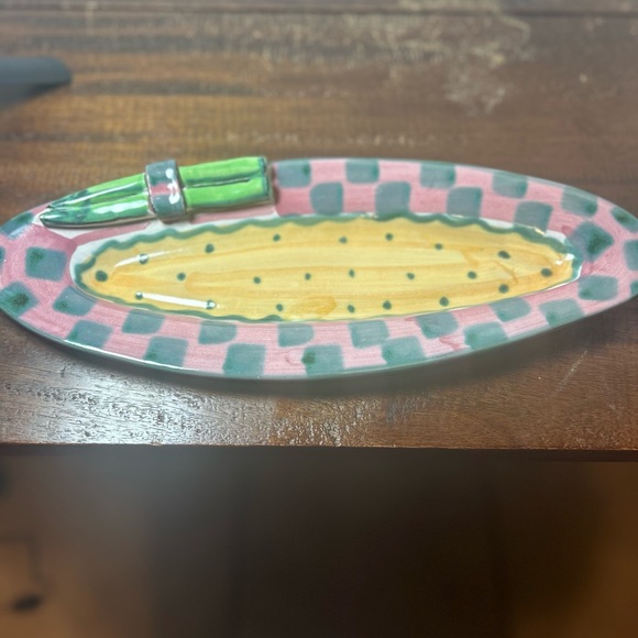 Rare 3D Checked Asparagus  Vegetable Fruit Platter - Picture 2 of 7